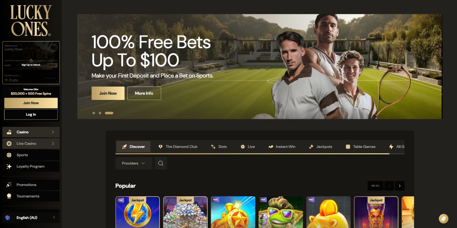 LuckyOnes Lobby